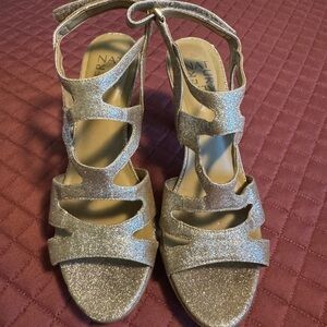 Naturalizer Silver Glitter Women's Sandals